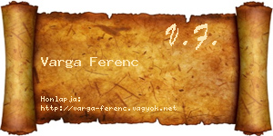 Varga Ferenc névjegykártya